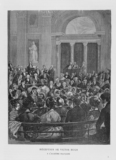 Recepcja Victora Hugo (1802-1885) w Akademii Francuskiej autorstwa French School