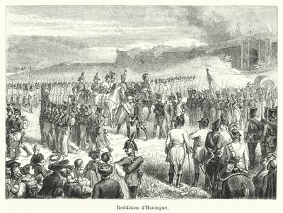Surrender of Huningue (grawerowanie) autorstwa French School