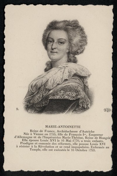 Królowa Maria Antonina (litografia) autorstwa French School