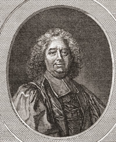 René Pucelle, 1655 -1745. Francuski sędzia i opat Saint Leonard Corbigny. Z Les Heures Libres opublikowanych w 1908 roku. autorstwa French School