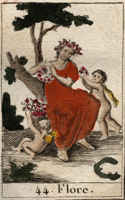 Reprezentacja Flory (Flora), bogini kwiatów. (Flora, bogini kwiatów i pora wiosny) Z „Mythologie de la jeunesse” Pierre