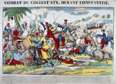 Reprezentacja bitwy pod Coudiat Aty przed Konstantynem, która doprowadziła do zdobycia Konstantyna 13 października 1837 roku. Obraz Epinal autorstwa French School
