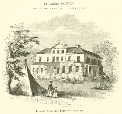 Rezydencja rodziny Edgeworth, Irlandia (grafika) autorstwa French School