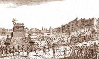Powrót prochów Woltera (Francois Marie Arouet dit Voltaire autorstwa French School