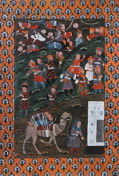 Powrót z wyprawy, ilustracja do „Arabskich nocy” autorstwa French School