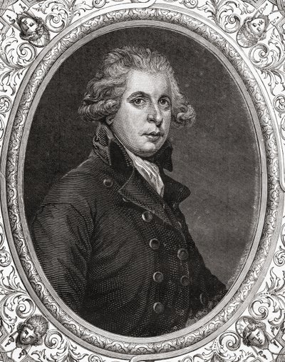 Richard Brinsley Sheridan, z „Histoire de la Revolution Francaise” Louisa Blanca (1811-82) autorstwa French School