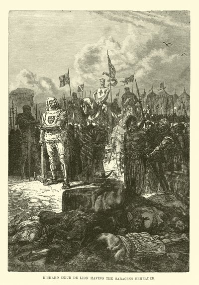 Richard Coeur de Lion ma ścięcie Saracenów autorstwa French School