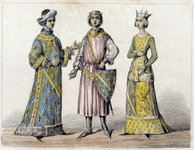 Robert z Francji i Beatrice z Burgundii, jego żona, król Francji. autorstwa French School