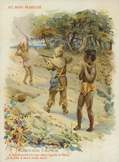 Robinson Crusoe z piątkiem autorstwa French School