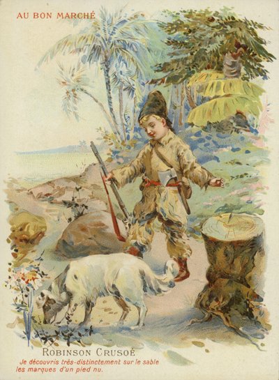 Robinson Crusoe z psem autorstwa French School