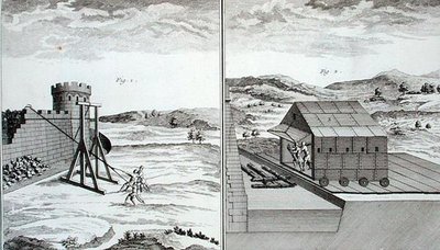 Roman Siege Machinery, z „Encyclopedie des Sciences et Metiers” Denisa Diderota (1713-84), wydana ok. 1770 (rycina) autorstwa French School