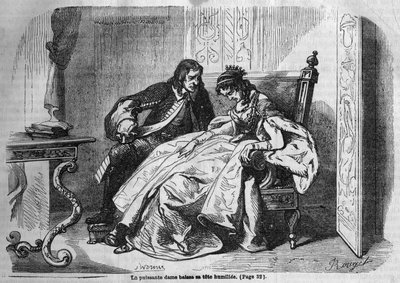 Serial rzymski: „Zielone damy” George Sand (Aurore Dupin, Baronne Dudevant) (1804-1876). Grawer w „”Les bons romance”” autorstwa French School