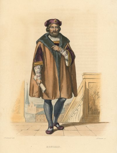 Ronsard (kolorowy grawer) autorstwa French School