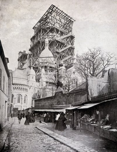 Różańcowie przy budowanym kościele Najświętszego Serca, koniec XIX w. autorstwa French School