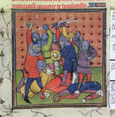 Roy 20 C VII f.133 Wybuch łotrostwa autorstwa French School