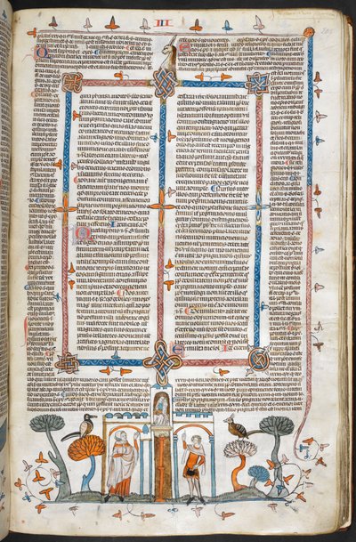 Royal MS 10 E IV, f.209r, The Painter and the Devil, from Decretals of Gregory IX z połyskiem Bernarda z Parmy („Decretals Smithfield”), ok. 1300-40 (welin) autorstwa French School