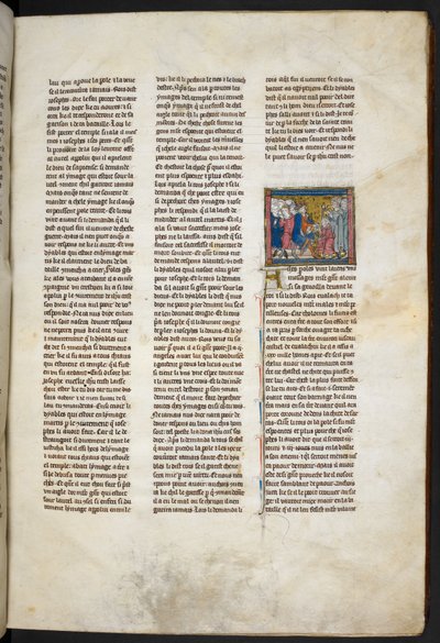 Royal MS 14 E. III, f.19r, ilustracja z "Estoire del Saint Graal, La Queste del Saint Graal, Morte Artu", ok. 1315-25 (welin) autorstwa French School