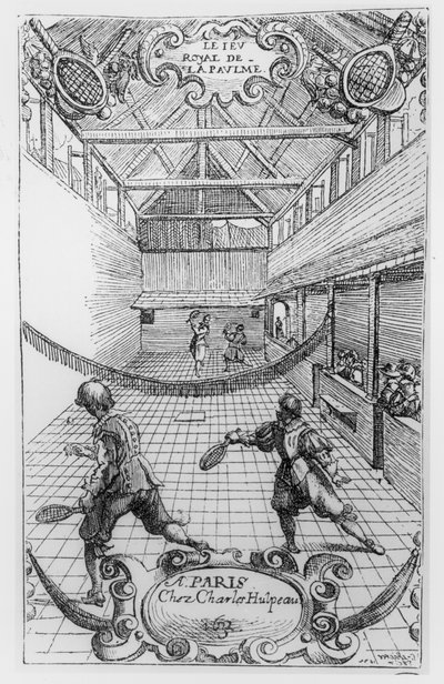 Royal Tennis, fronton z Jeu Royal de la Paume, 1632 autorstwa French School