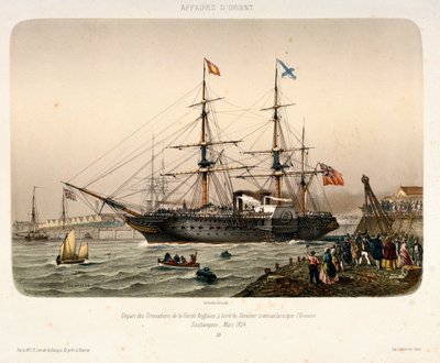 Royal West Indian Mail Steamer "Orinoco" wypływający z Southampton, ok. 1854 r. (litografia) autorstwa French School