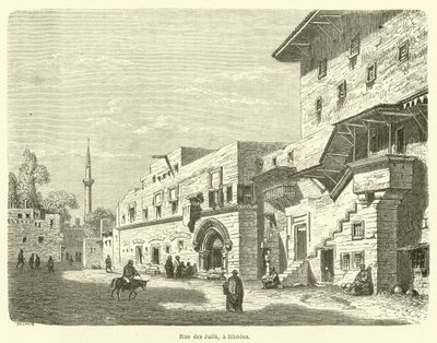 Ulica Żydów na Rodos (rycina) autorstwa French School