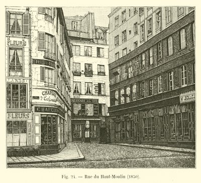 Górna ulica Moulin, 1850 autorstwa French School