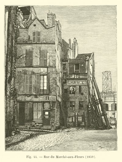 Rue du Marche-aux-Fleurs, 1859 autorstwa French School