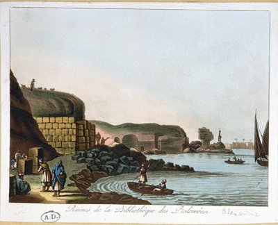 Ruiny Biblioteki Ptolemeusza w Aleksandrii, Egipt, 1811 autorstwa French School