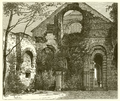 Ruiny pałacu łaźni termalnych autorstwa French School