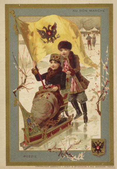 Rosyjskie dziewczyny na lodzie autorstwa French School