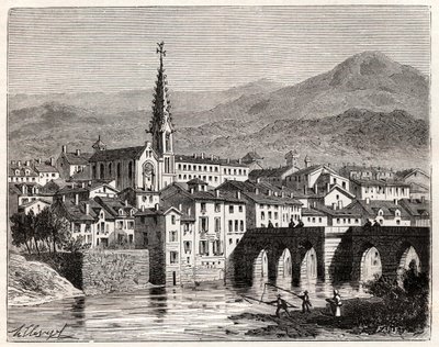 Saint-Antonin-Noble-Val (Saint Antonin Noble Val) - Langwedocja-Roussillon-Midi-Pyrenee - rycina w „Ilustracja Francji: geografia, historia, administracja statystyczna” autorstwa V.A. Słodowo-Brązowy. 1884 autorstwa French School