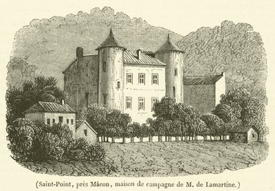 Saint-Point, niedaleko Macon, wiejska rezydencja Madame de Lamartine (rycina) autorstwa French School