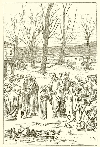 Saint Germain i Genevieve autorstwa French School