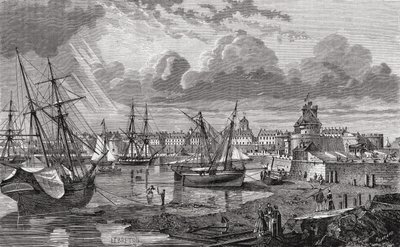 Saint Malo w XVIII wieku, z „Histoire de la Revolution Francaise” Louisa Blanca (1811-82) autorstwa French School