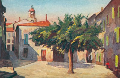 Saint Tropez: Malowniczy zakątek (kolorowa litografia) autorstwa French School