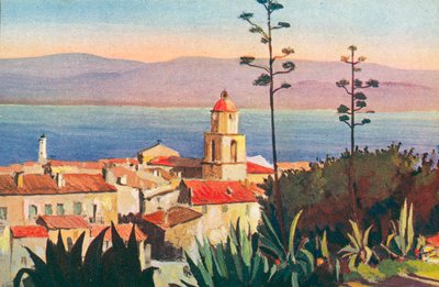Saint Tropez: Ucieczka do zatoki (kolorowa litografia) autorstwa French School