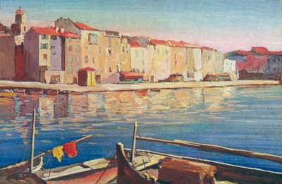 Saint Tropez: Widok na Quai Suffren (kolorowa litografia) autorstwa French School