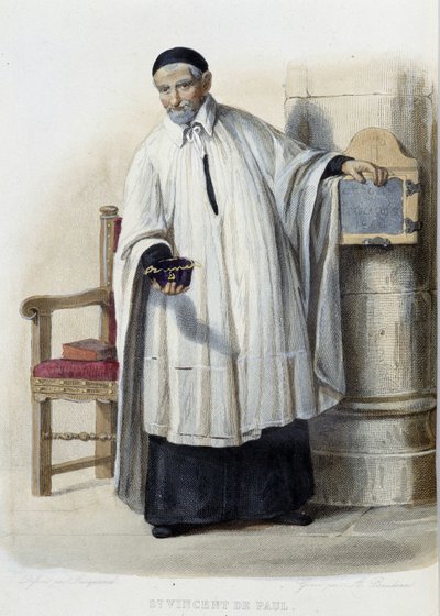 Św. Wincenty a Paulo - w „Francuskim Plutarchu”, wyd. Mennechet autorstwa French School