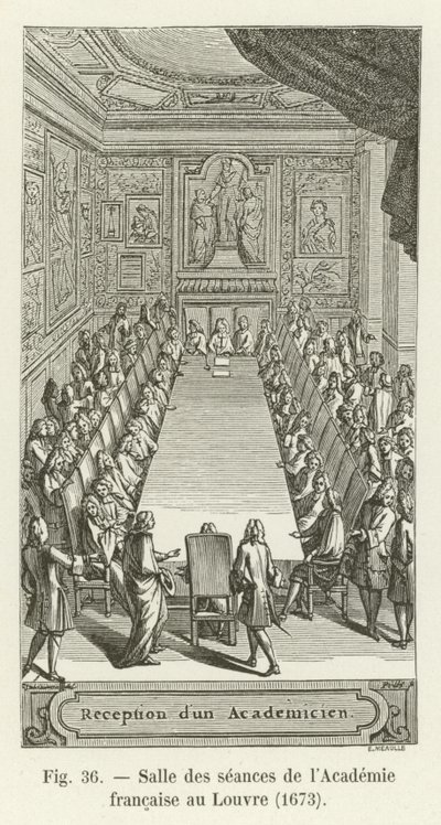 Sala posiedzeń Akademii Francuskiej w Luwrze, 1673 autorstwa French School