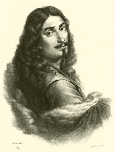 Salvator Rosa, portret (grafika) autorstwa French School