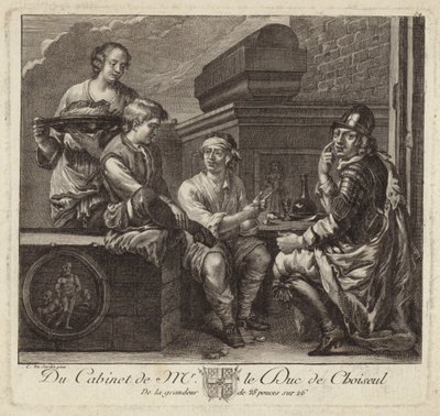 Satyryczne przedstawienie gabinetu księcia de Choiseul autorstwa French School