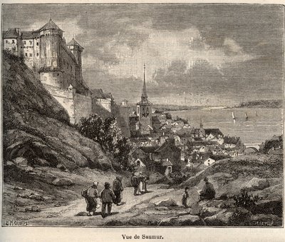 Saumur departament Maine-et-Loire, w regionie Pays de la Loire - rycina w „Francja ilustracyjna: geografia, historia, administracja statystyczna” autorstwa V.-A. Słodowo-Brązowy. 1884 autorstwa French School
