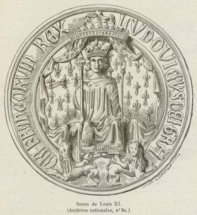 Pieczęć Ludwika XI (rycina) autorstwa French School