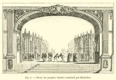Scena pierwszego teatru wybudowanego przez Richelieu autorstwa French School