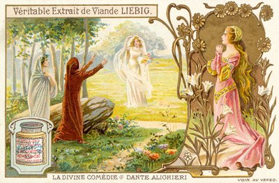 Scena z Boskiej Komedii, autorstwa Dante Alighieri (chromolitho) autorstwa French School