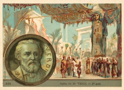 Scena z opery Giuseppe Verdiego Aida (chromolitho) autorstwa French School