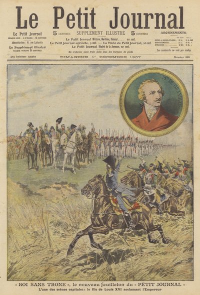 Scena z nowego serialu „Król bez tronu” w Le Petit Journal (kolor lito) autorstwa French School