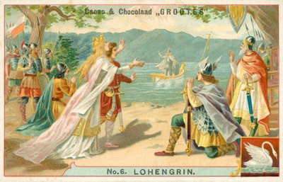 Scena z opery Richarda Wagnera Lohengrin (chromolitho) autorstwa French School