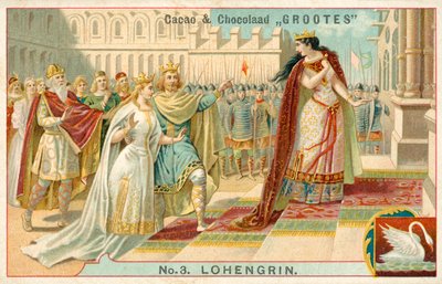Scena z opery Richarda Wagnera Lohengrin (chromolitho) autorstwa French School