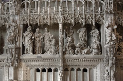Scena chóru katedry w chartres: Przemienienia Pańskiego, Jezusa i Kananejczyka autorstwa French School