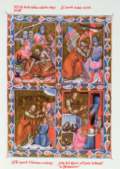 Sceny z życia św. Pawła, faksymile XV-wiecznego rękopisu Legendaire des Anjou-Hongrie, szkoły bolońskiej autorstwa French School